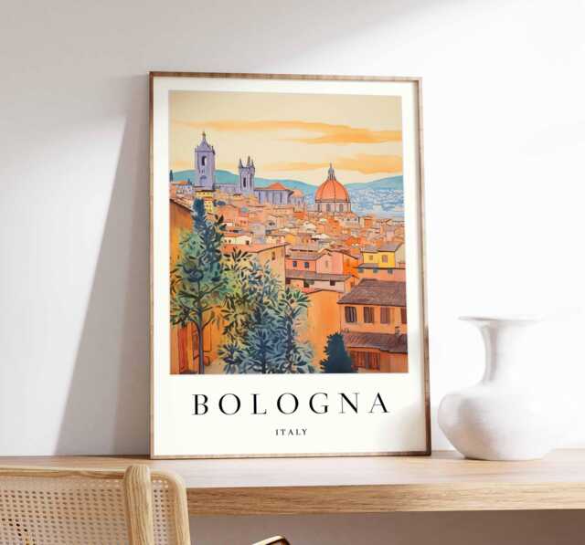 Bologna Italy Poster Vintage Travel Art Print - image 1