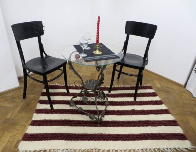 Handwoven Wool Runner Rug Striped Carpathian Throw, 100x150cm - image 1