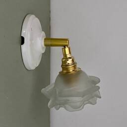 Vintage Frosted Glass Tulip Wall Light in The Shape Of A Flower - thumbnail 3