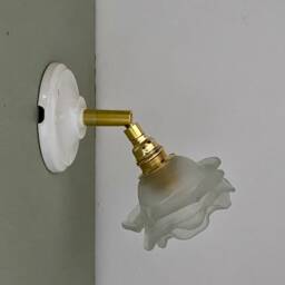 Vintage Frosted Glass Tulip Wall Light in The Shape Of A Flower - thumbnail 2