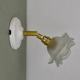 Vintage Frosted Glass Tulip Wall Light in The Shape Of A Flower - thumbnail 1