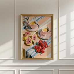 Fig & Cherry Poster, Italian Breakfast Print, Kitchen Wall Art - thumbnail 3