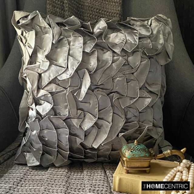 "Satin Silver Throw Pillow Cover 16""x16" - image 1