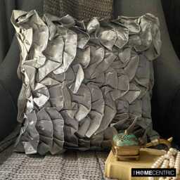"Satin Silver Throw Pillow Cover 16""x16" - thumbnail 1