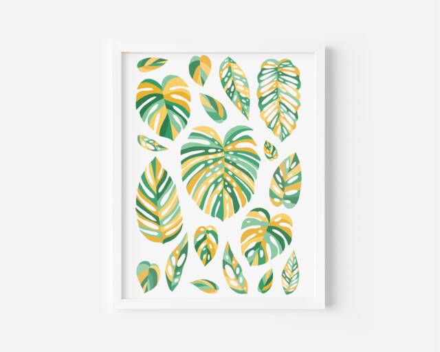 Present For A Plant Lover/Gift Monstera Art Print Swiss Cheese Plant Colourful Home Print - image 1