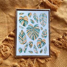 Present For A Plant Lover/Gift Monstera Art Print Swiss Cheese Plant Colourful Home Print - thumbnail 2