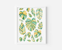 Present For A Plant Lover/Gift Monstera Art Print Swiss Cheese Plant Colourful Home Print - thumbnail 1
