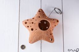 Handmade Terracotta Star Hanging Plant Pot Small Gardening - thumbnail 1