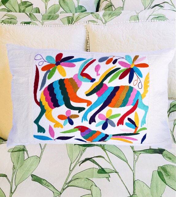 Otomi Cushion Covers Gifts - Exquisitely Handmade By Mexican Artisans Ships Free Same Day From UK - image 1