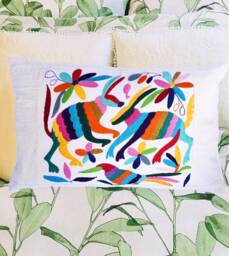 Otomi Cushion Covers Gifts - Exquisitely Handmade By Mexican Artisans Ships Free Same Day From UK - thumbnail 1