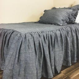 Chevron Ink Linen Bedspread, Weaved On Both Sides - Sophisticated Classy - thumbnail 4