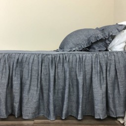 Chevron Ink Linen Bedspread, Weaved On Both Sides - Sophisticated Classy - thumbnail 2