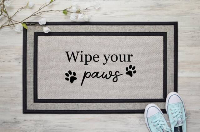 "Wipe Your Paws Doormat Personalized Dog Welcome Mat - 18""x30" - image 1