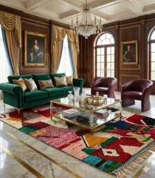 Handmade Wool Moroccan Rug, Authentic Berber Boujaad Bohemian Style