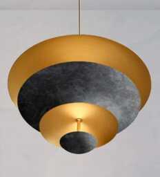 1950S Mid Century Modern Brass Chandelier - 6 Light Cosmic Pendant - thumbnail 3
