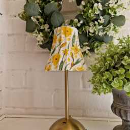 Cordless Touch Lamp. Beautiful Daffodil/Jonquil Usb Rechargeable Table Lamp.hand Decorated - thumbnail 2
