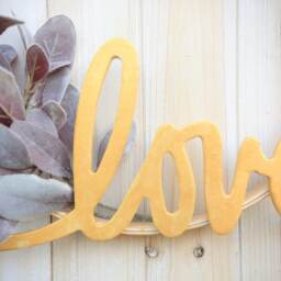 Hoop Wreath - Modern Wreath, Minimalist Love Farmhouse, Anniversary Gift, Birthday Wall Decor, Valentines Day, Boho - thumbnail 2