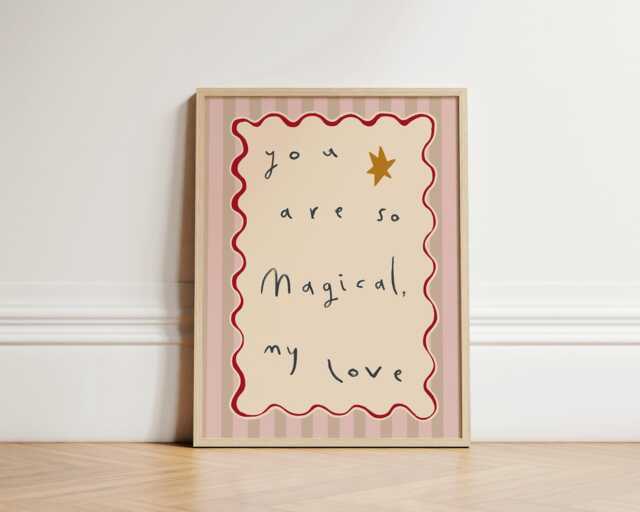 You Are Magical Print, Nursery Bedroom Art, Illustration Wall Boho Decor, Kids Room Play Unframed - image 1