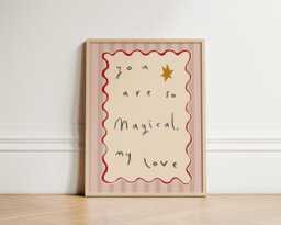 You Are Magical Print, Nursery Bedroom Art, Illustration Wall Boho Decor, Kids Room Play Unframed - thumbnail 1