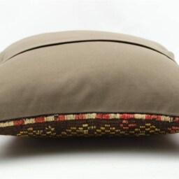 Vintage Kilim Pillow Cover Hand-Spun Wool, Turkish Cotton - 16x16 Inch - thumbnail 4