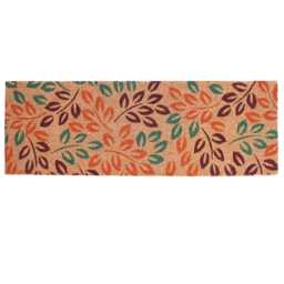 Extra Long Coir Doormat 40 X 125cm Leaves Print Natural Coconut Dirt Trapper Non-Slip Mat Hall Rug - thumbnail 1