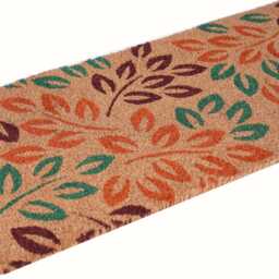 Extra Long Coir Doormat 40 X 125cm Leaves Print Natural Coconut Dirt Trapper Non-Slip Mat Hall Rug - thumbnail 2