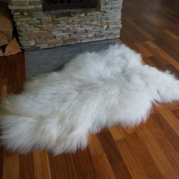 "Sheepskin Icelandic White & Cream Throw Genuine Leather Sheep Skin 52"" X 32" - thumbnail 2