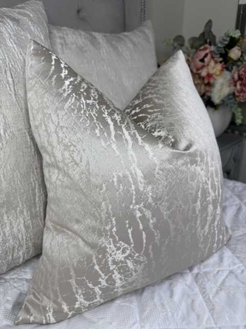 Luxury Greige Cushion Cover, Textured Marble Throw Pillow Double Sided, Prestigious Textiles Hamlet Alabaster, Home Decor - image 1