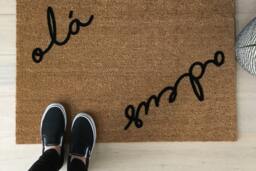 Ola Adeus Coir Doormat Portuguese Welcome Mat - thumbnail 1