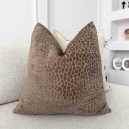 Embossed Chenille Brown Pillow Cover Modern Decor Accent Lumbar - All Sizes - thumbnail 2