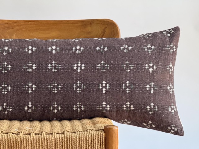 Hmong Woven Lumbar Pillow Cover Purple Boho Home Decor - image 1