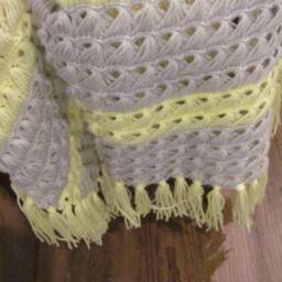 Crochet Baby Blanket ~ Gray & Yellow - thumbnail 2
