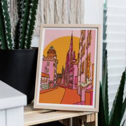 Edinburgh Art Print Colourful Scotland Travel Illustration - thumbnail 2