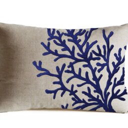 Set Of 5 Pillow Cover, Spring D??cor, Sea Life Set, Oceanic Theme Pillows, Beach Embroidered Coral Starfish Crab - thumbnail 2