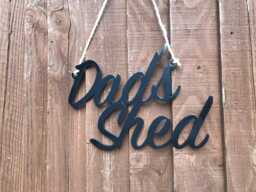 Dad's Shed Metal Sign - Personalised Door Plaque 3mm Steel Wall Decor Handmade UK - thumbnail 1