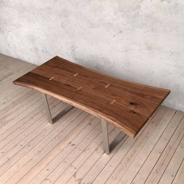 Dell Extendable Live Edge American Walnut Dining Table - image 1
