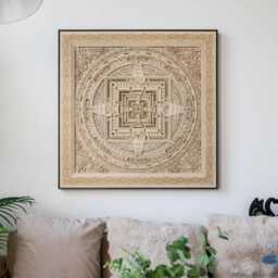 Kalachakra Mandala Wood Wall Art, 3D Layered Natural Sculpture, Meditation & Yoga Room Decor - thumbnail 2