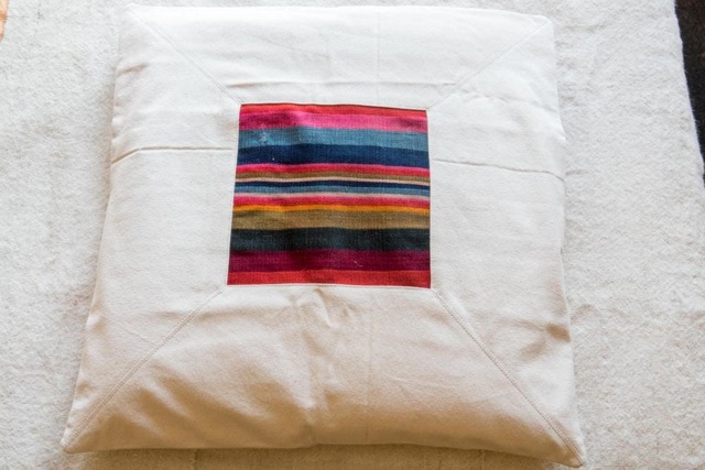 Himalayan Vintage Dolpo Wool Textile & Canvas Pillow Cover - Handmade in Nepal