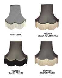 Flint Pewter Grey Fabric Lampshade Handmade For Table Floor Standard Lamp Bases Wall Light Fixtures Chandeliers - thumbnail 1
