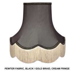 Flint Pewter Grey Fabric Lampshade Handmade For Table Floor Standard Lamp Bases Wall Light Fixtures Chandeliers - thumbnail 3