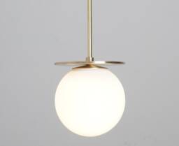 Handmade Brass Globe Pendant Light, Modern Minimalist Ceiling Lamp - thumbnail 1