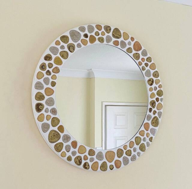 Sand Dunes Pebble Mosaic Round Mirror - image 1