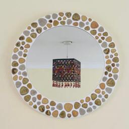 Sand Dunes Pebble Mosaic Round Mirror - thumbnail 3