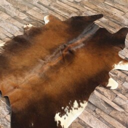 Tricolor Cowhide Rug Cow Skin Genuine Hide Floor - thumbnail 2