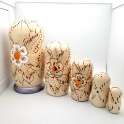 Woodburn Church Nesting Doll Set, Handcrafted Russian Matryoshka - thumbnail 3