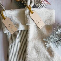 Holiday/Christmas Modern Stocking Tag With Velvet Ribbon - thumbnail 3