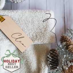 Holiday/Christmas Modern Stocking Tag With Velvet Ribbon - thumbnail 2