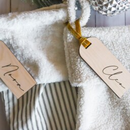 Holiday/Christmas Modern Stocking Tag With Velvet Ribbon - thumbnail 4
