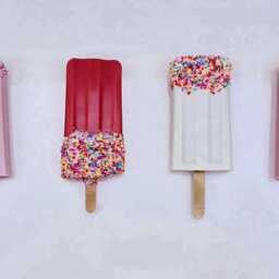 Pink 3D Pop Art Lolly Resin Wall Art Framed Ice Lollies With Sprinkles - thumbnail 3
