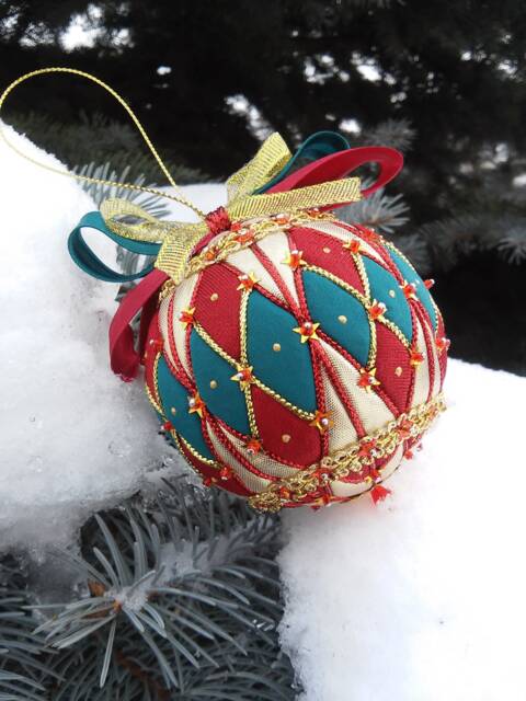 New Year Gift Patchwork Ball Ornaments Fir-Tree Decoration Home Decor Kimekomi Balls Christmas Tree Toy Year's Ornament Merry - image 1